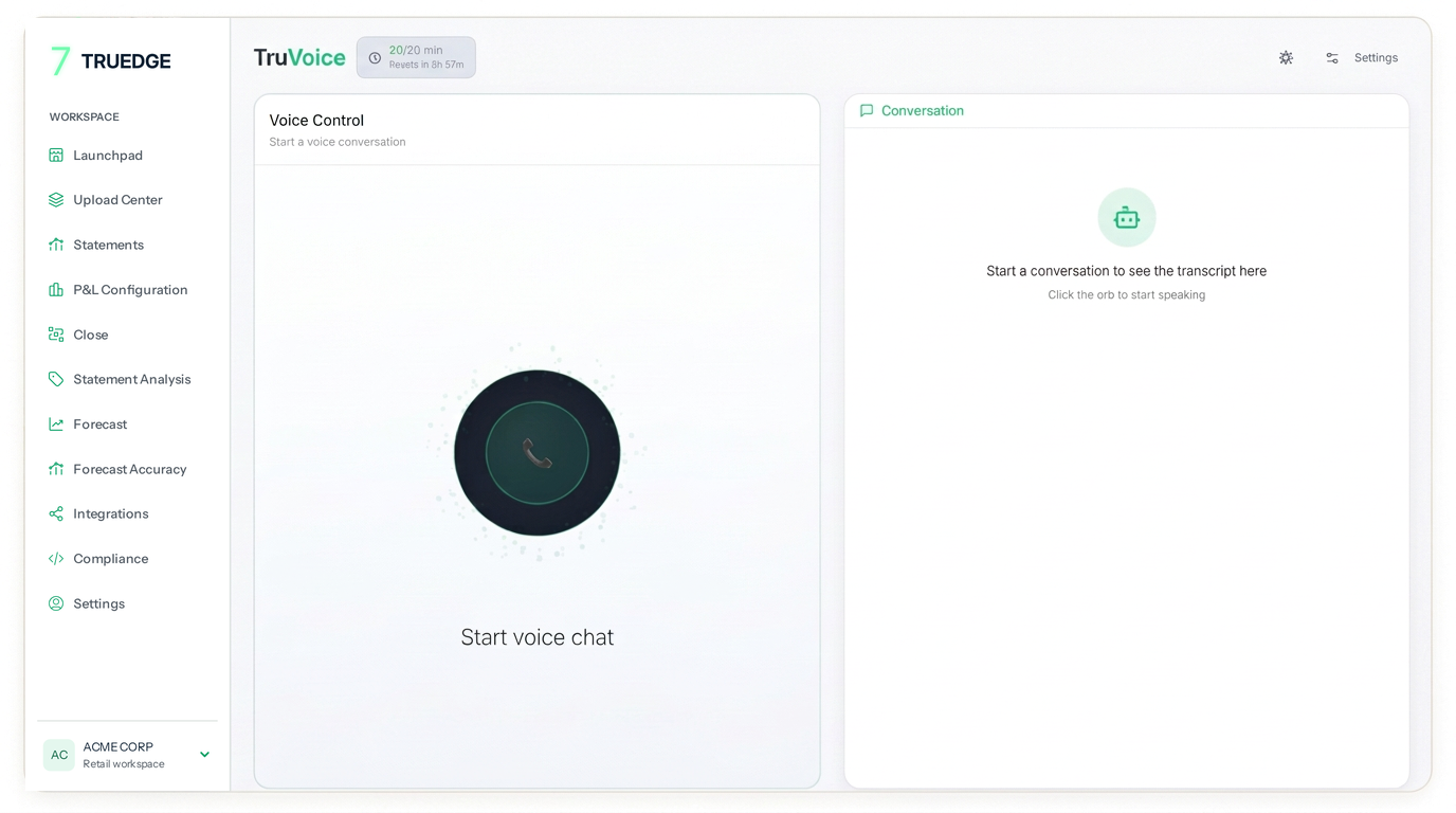 TruVoice conversation dashboard